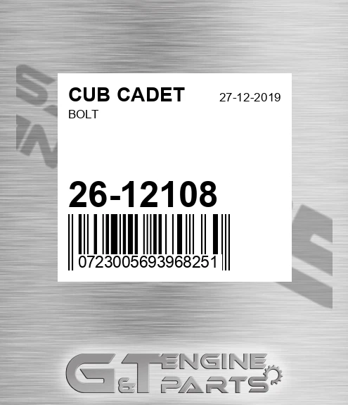26-12108 Bolt for CUB CADET