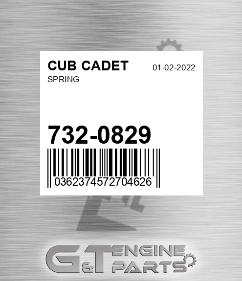 732-0829 CUB CADET Spring