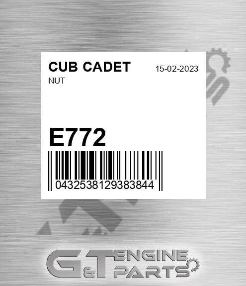 E772 CUB CADET Nut
