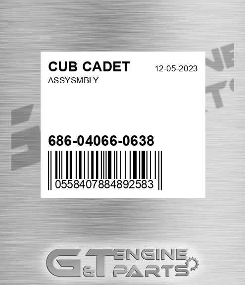 686-04066-0638 Assysmbly for CUB CADET