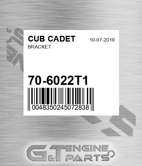 70-6022T1 Bracket for CUB CADET