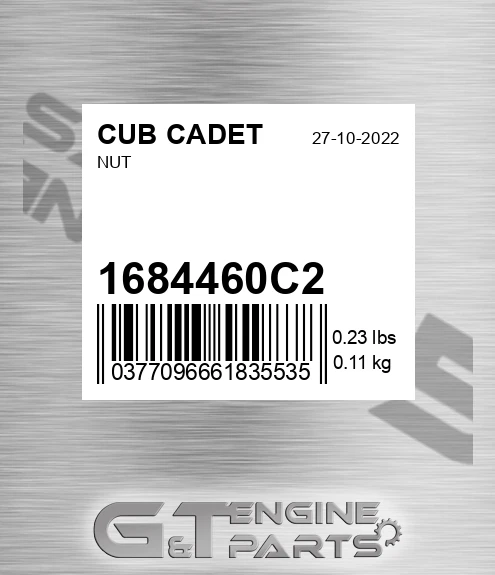 1684460C2 Nut for CUB CADET