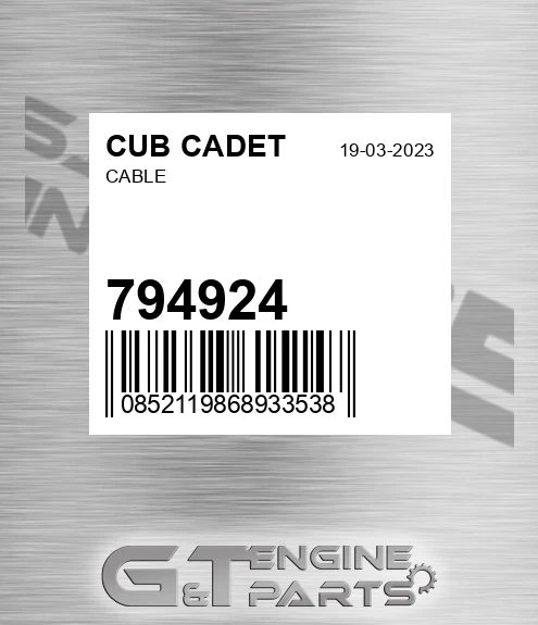 794924 Cable for CUB CADET