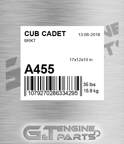 A455 Brkt for CUB CADET