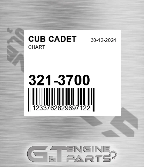321-3700 Chart for CUB CADET