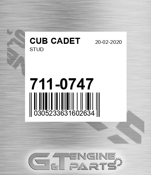 711-0747 Stud for CUB CADET
