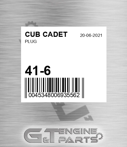 41-6 Plug for CUB CADET