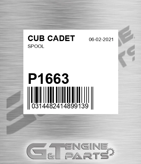 P1663 CUB CADET Spool