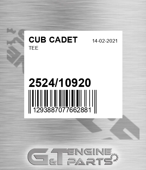 2524/10920 Tee for CUB CADET