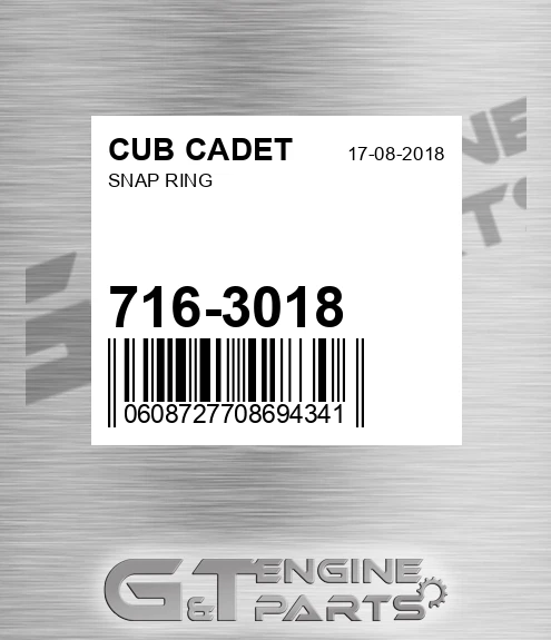 716-3018 Snap Ring for CUB CADET