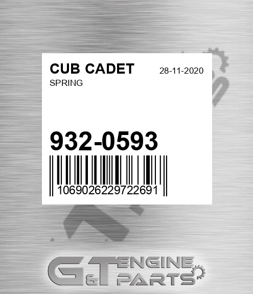 932-0593 Spring for CUB CADET