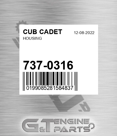 737-0316 Housing for CUB CADET