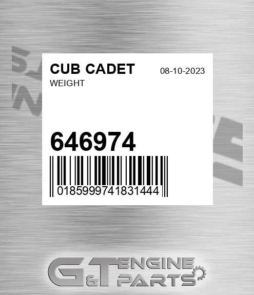 646974 Weight for CUB CADET
