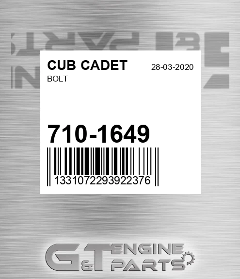 710-1649 Bolt for CUB CADET