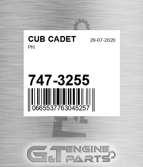 747-3255 Pn for CUB CADET