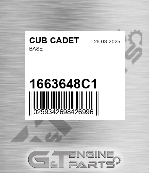 1663648C1 CUB CADET Base
