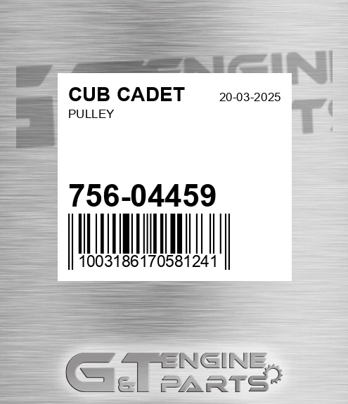 756-04459 Pulley for CUB CADET