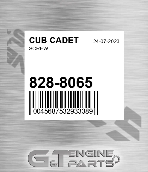 828-8065 Screw for CUB CADET