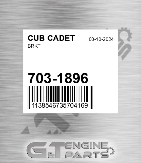 703-1896 Brkt for CUB CADET