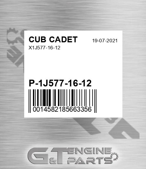 P-1J577-16-12 X1j577-16-12 for CUB CADET