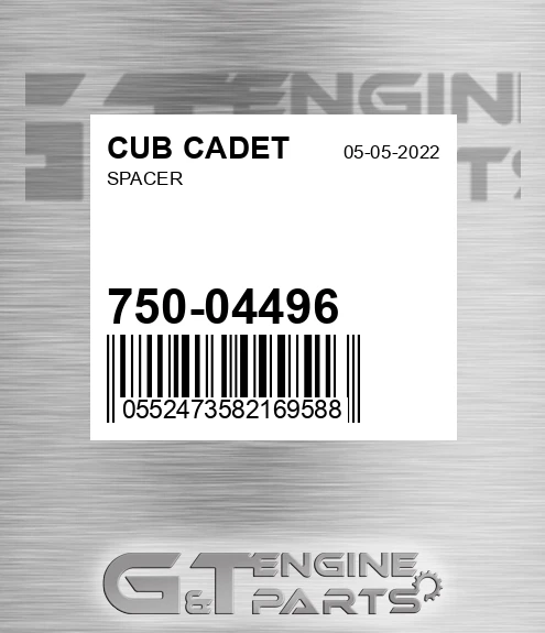 750-04496 Spacer for CUB CADET