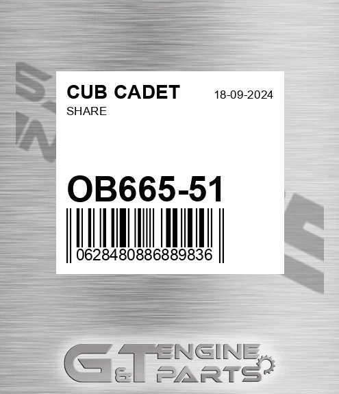 OB665-51 Share for CUB CADET