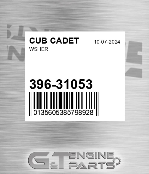 396-31053 Wsher for CUB CADET