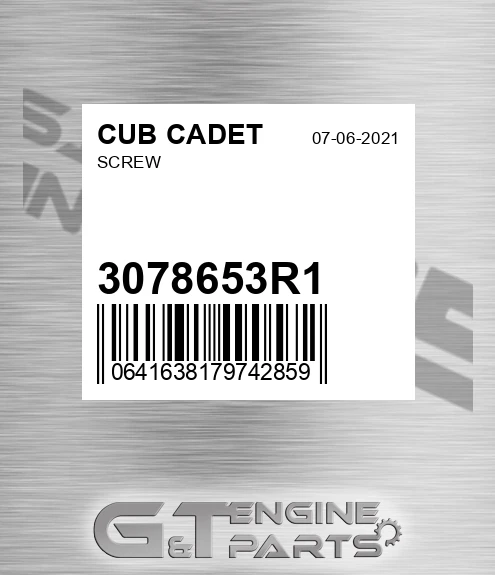 3078653R1 Screw for CUB CADET