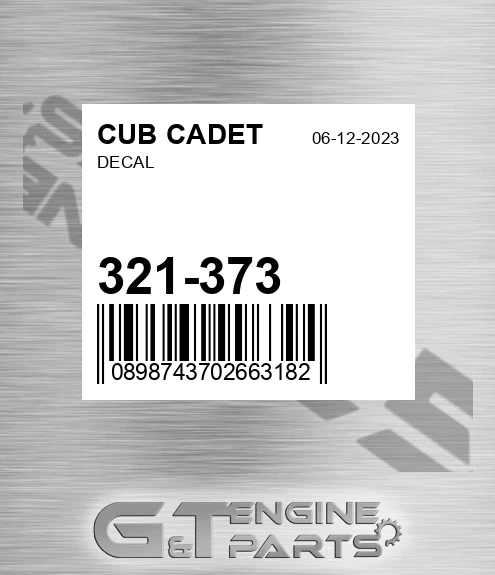 321-373 Decal for CUB CADET