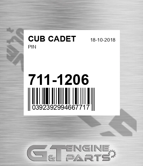 711-1206 Pin for CUB CADET