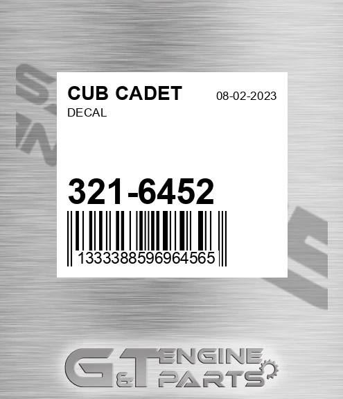 321-6452 Decal for CUB CADET