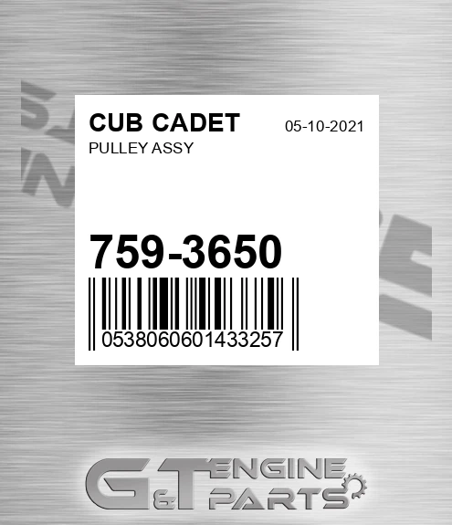 759-3650 Pulley Assy for CUB CADET
