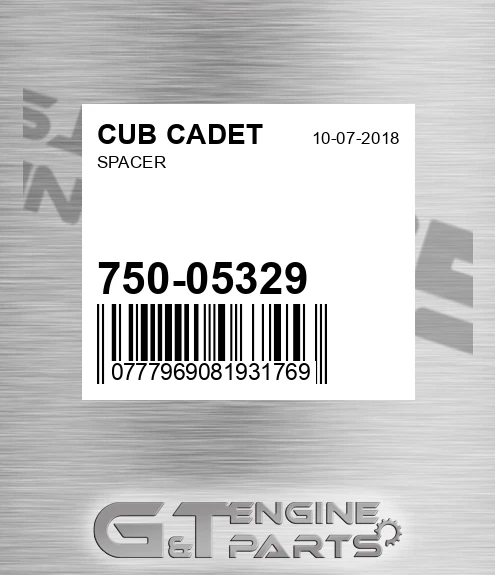 750-05329 Spacer for CUB CADET