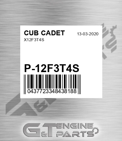 P-12F3T4S X12f3t4s for CUB CADET