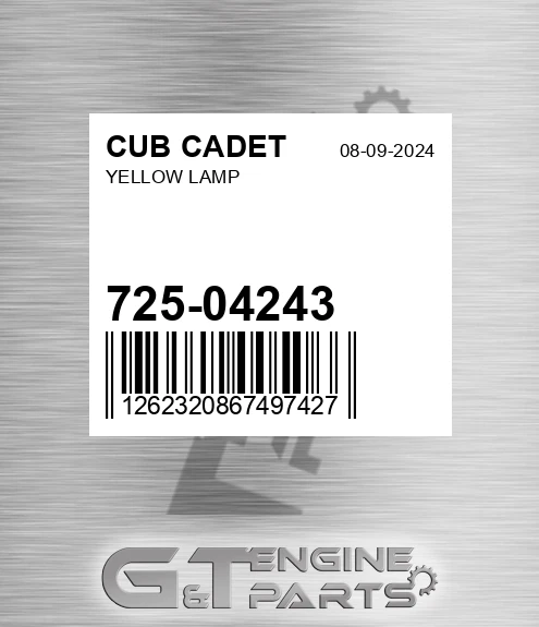 725-04243 Yellow Lamp for CUB CADET