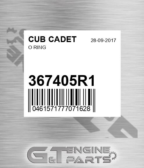 367405R1 O Ring for CUB CADET