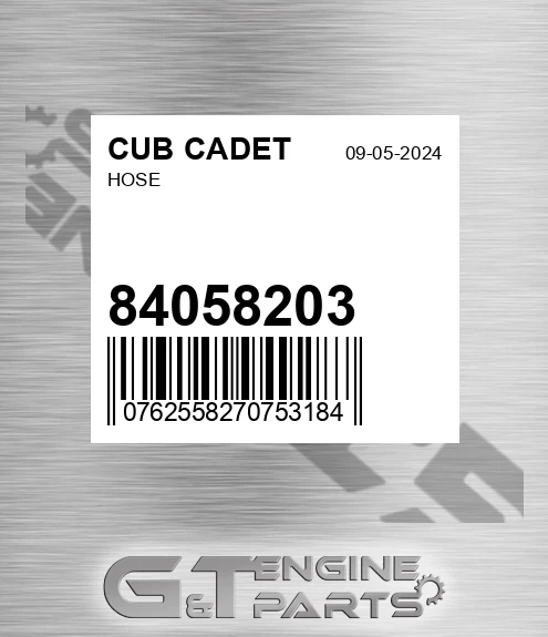 84058203 Hose for CUB CADET