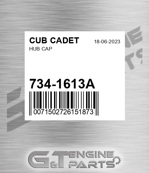 734-1613A Hub Cap for CUB CADET