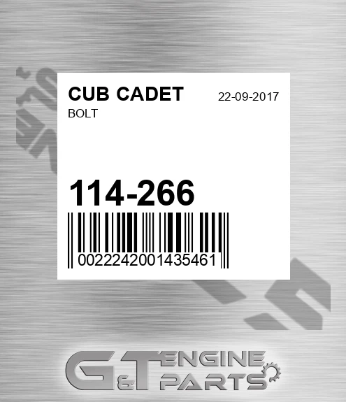 114-266 Bolt for CUB CADET