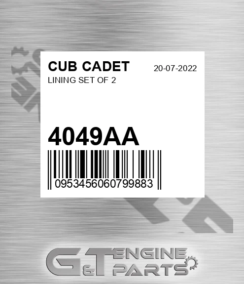 4049AA Lining Set Of 2 for CUB CADET