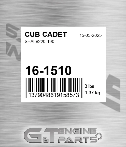 16-1510 Seal#220-190 for CUB CADET