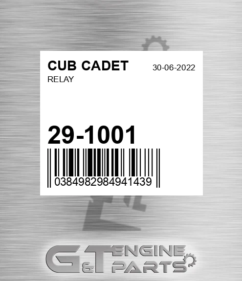 29-1001 Relay for CUB CADET