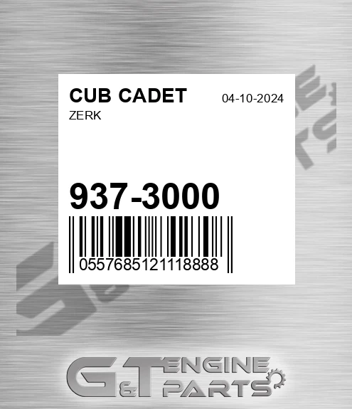 937-3000 Zerk for CUB CADET