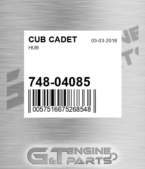 748-04085 Hub for CUB CADET