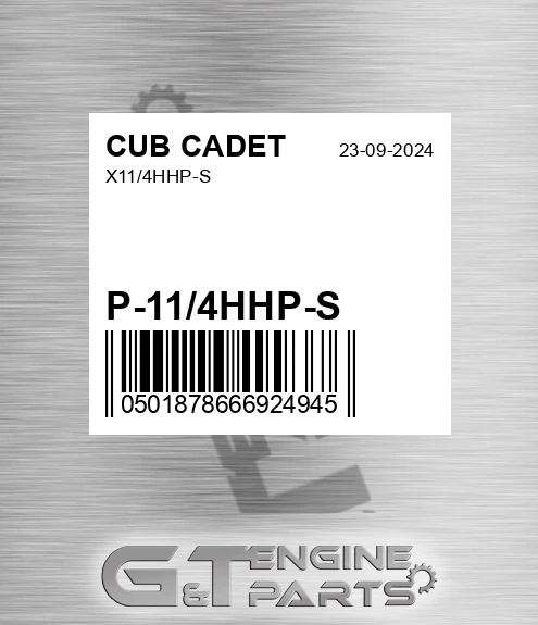 P-11/4HHP-S X11/4hhp-s for CUB CADET