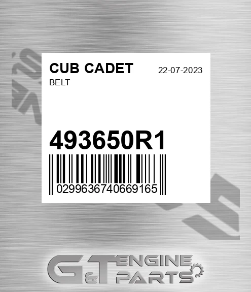 493650R1 Belt for CUB CADET