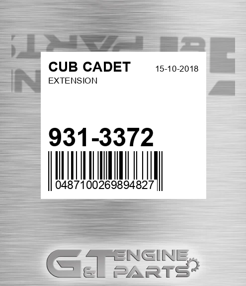 931-3372 Extension for CUB CADET