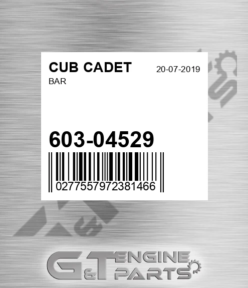 603-04529 Bar for CUB CADET