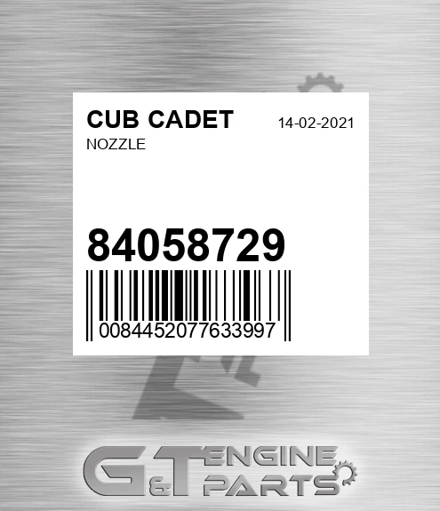 84058729 Nozzle for CUB CADET