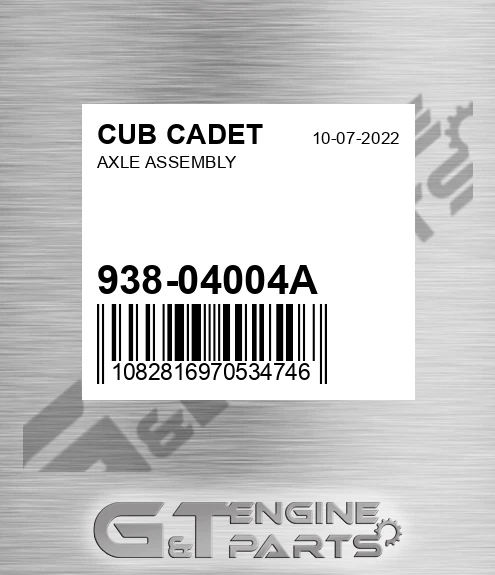 938-04004A Axle Assembly for CUB CADET